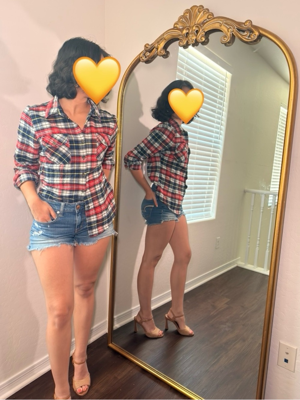 Roommates Red, Navy & White Plaid Button-Down Shirt